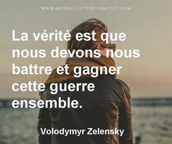 Citation de Volodymyr Zelensky