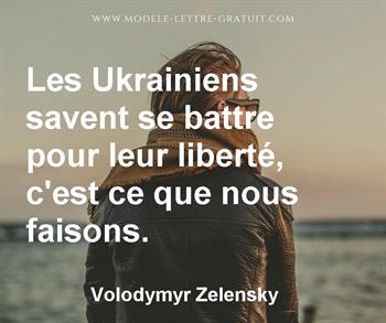 Citation de Volodymyr Zelensky