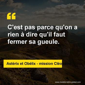 Citation Astérix et Obélix - mission Cléopâtre