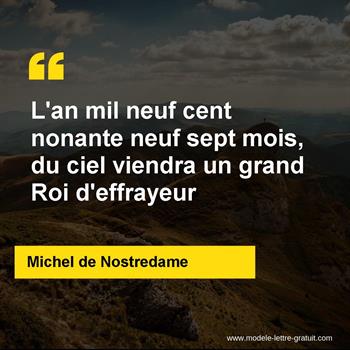 Citation Michel de Nostredame