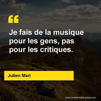 Citation Julien Mari