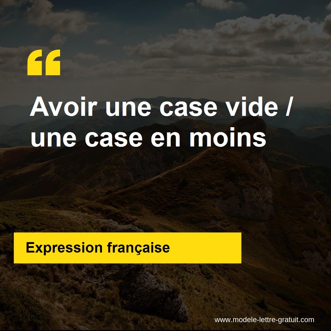 L'expression « Avoir une case vide / une case en moins », signification et origine