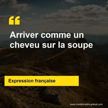 L'expression française Arriver comme un cheveu sur la soupe