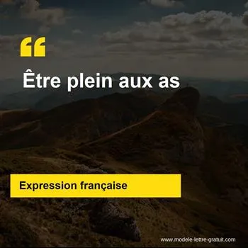 L'expression française Être plein aux as