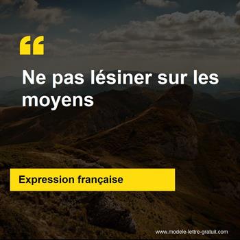 L'expression française Ne pas lésiner sur les moyens