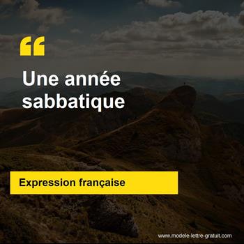 L'expression française Une année sabbatique